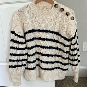 Sézane James Jumper in Ecru/Navy